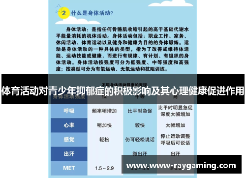 体育活动对青少年抑郁症的积极影响及其心理健康促进作用