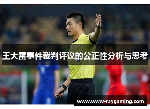 王大雷事件裁判评议的公正性分析与思考
